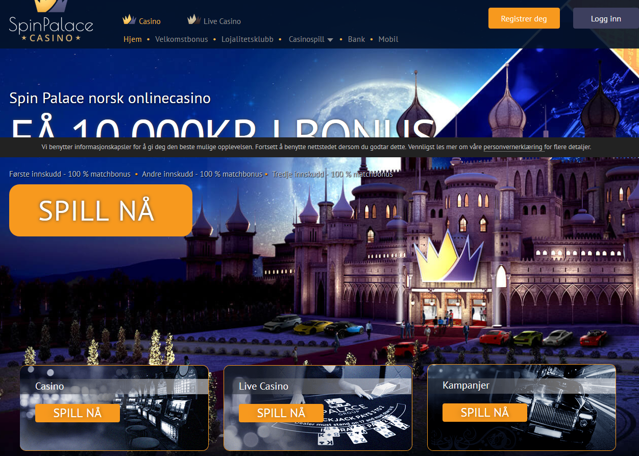 Spin Palace Online Casino | Aktiver din lukrative velkomstbonus